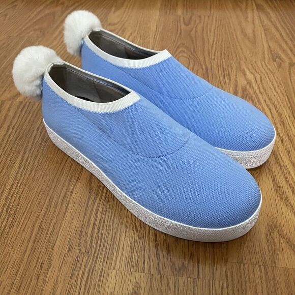 Opening Ceremony Blue Bobby Sock Pom Pom Sneakers slip-on knit shoes EU 38 - Picture 11 of 12